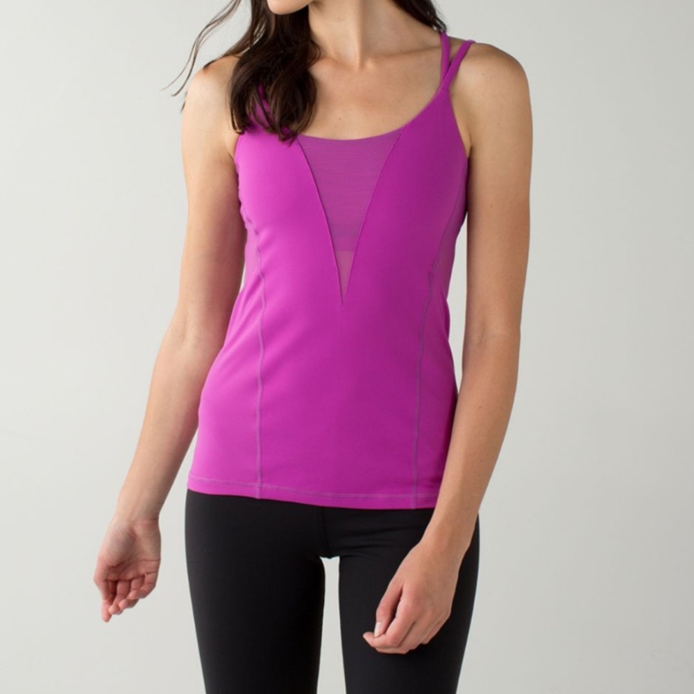 LuLu Lemon Exquisite Ultra Violet Mesh Strappy Tank